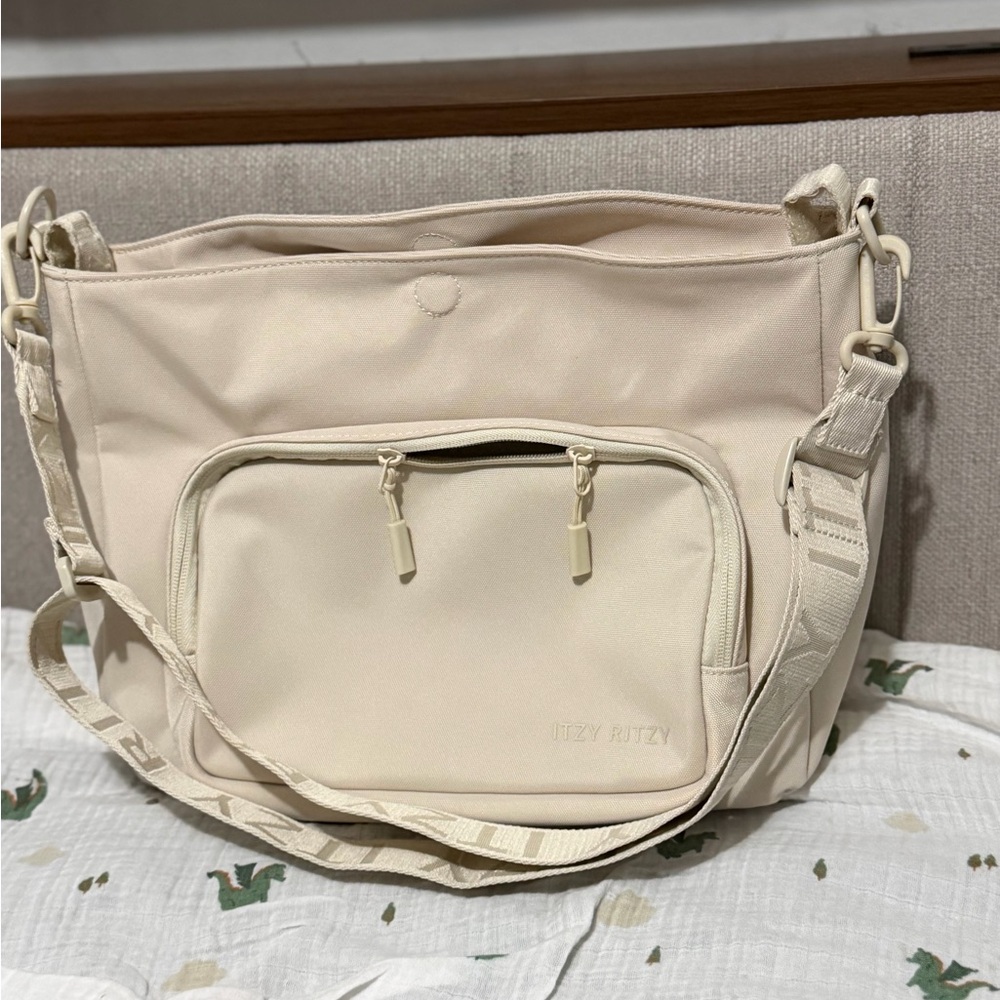 Itzy Ritzy Cream Crossbody Tote Bag